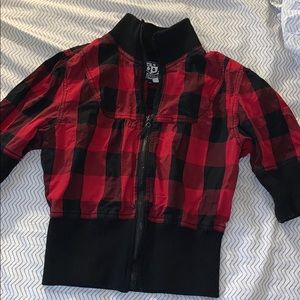 Cropped checked bomber jacket